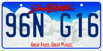 SD license plate 96NG16