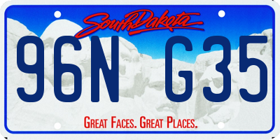 SD license plate 96NG35