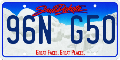 SD license plate 96NG50