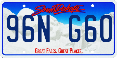 SD license plate 96NG60