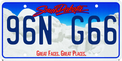 SD license plate 96NG66