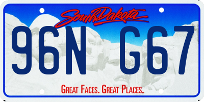 SD license plate 96NG67