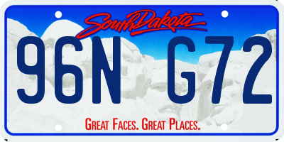 SD license plate 96NG72