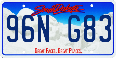 SD license plate 96NG83