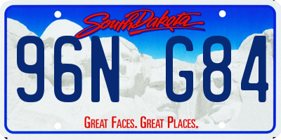 SD license plate 96NG84