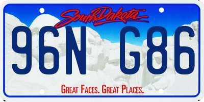 SD license plate 96NG86