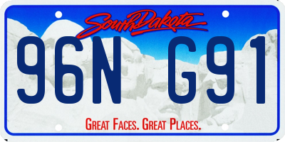 SD license plate 96NG91