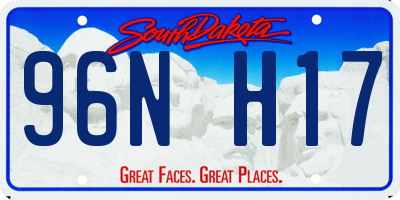 SD license plate 96NH17