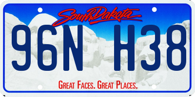 SD license plate 96NH38