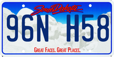 SD license plate 96NH58
