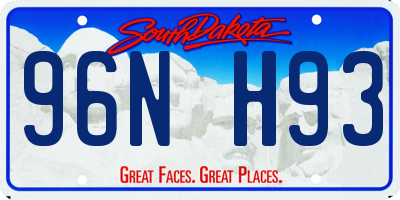 SD license plate 96NH93