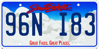 SD license plate 96NI83