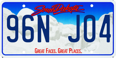 SD license plate 96NJ04