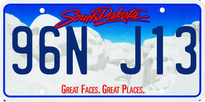 SD license plate 96NJ13