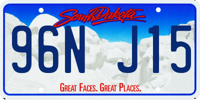 SD license plate 96NJ15