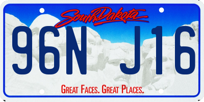 SD license plate 96NJ16