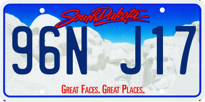 SD license plate 96NJ17