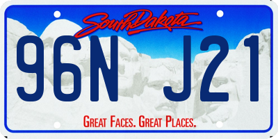 SD license plate 96NJ21