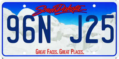 SD license plate 96NJ25