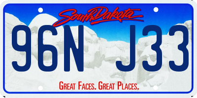 SD license plate 96NJ33