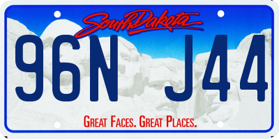 SD license plate 96NJ44