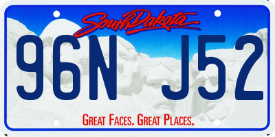 SD license plate 96NJ52