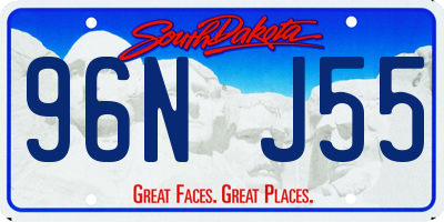 SD license plate 96NJ55
