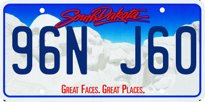 SD license plate 96NJ60