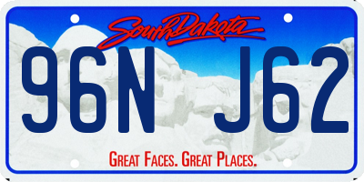 SD license plate 96NJ62