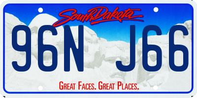 SD license plate 96NJ66