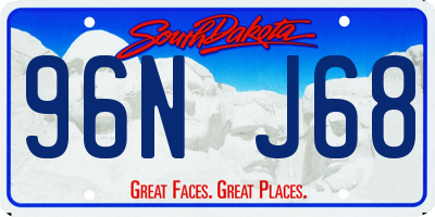 SD license plate 96NJ68