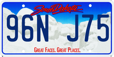 SD license plate 96NJ75