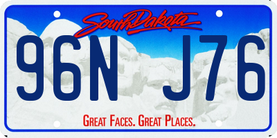 SD license plate 96NJ76