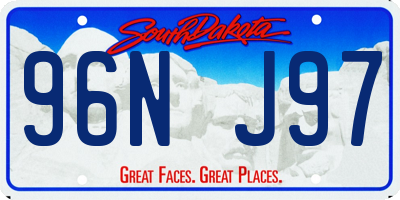 SD license plate 96NJ97