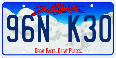 SD license plate 96NK30