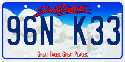 SD license plate 96NK33