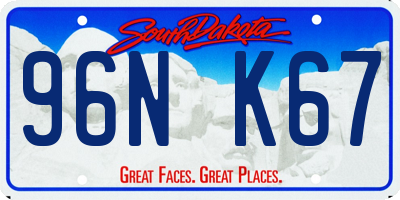 SD license plate 96NK67