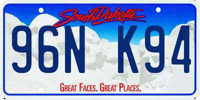 SD license plate 96NK94