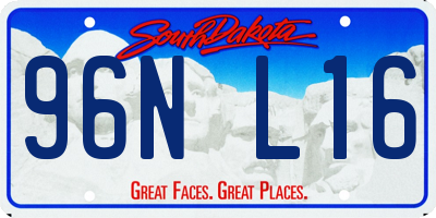 SD license plate 96NL16