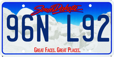 SD license plate 96NL92