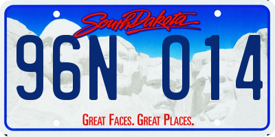SD license plate 96NO14