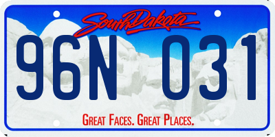 SD license plate 96NO31
