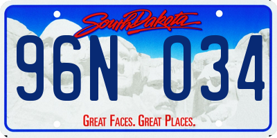 SD license plate 96NO34