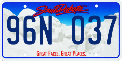 SD license plate 96NO37