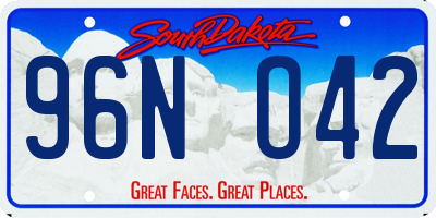 SD license plate 96NO42