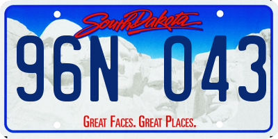 SD license plate 96NO43