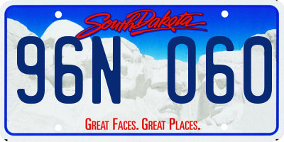 SD license plate 96NO60