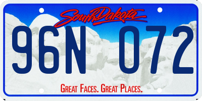 SD license plate 96NO72