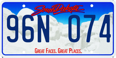 SD license plate 96NO74