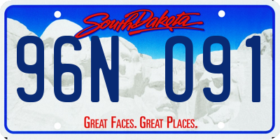 SD license plate 96NO91